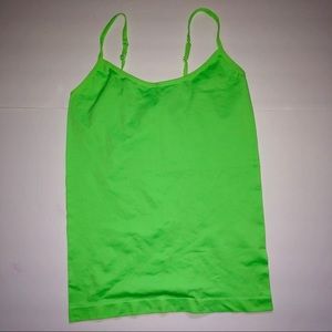 L.e.i neon green spaghetti strap top